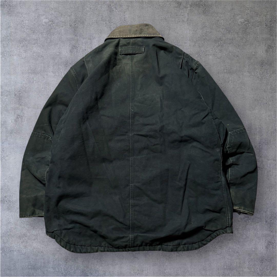 2187古着00年代Dickiesダック地カバーオール雰囲気系鬼フェード中綿墨黒