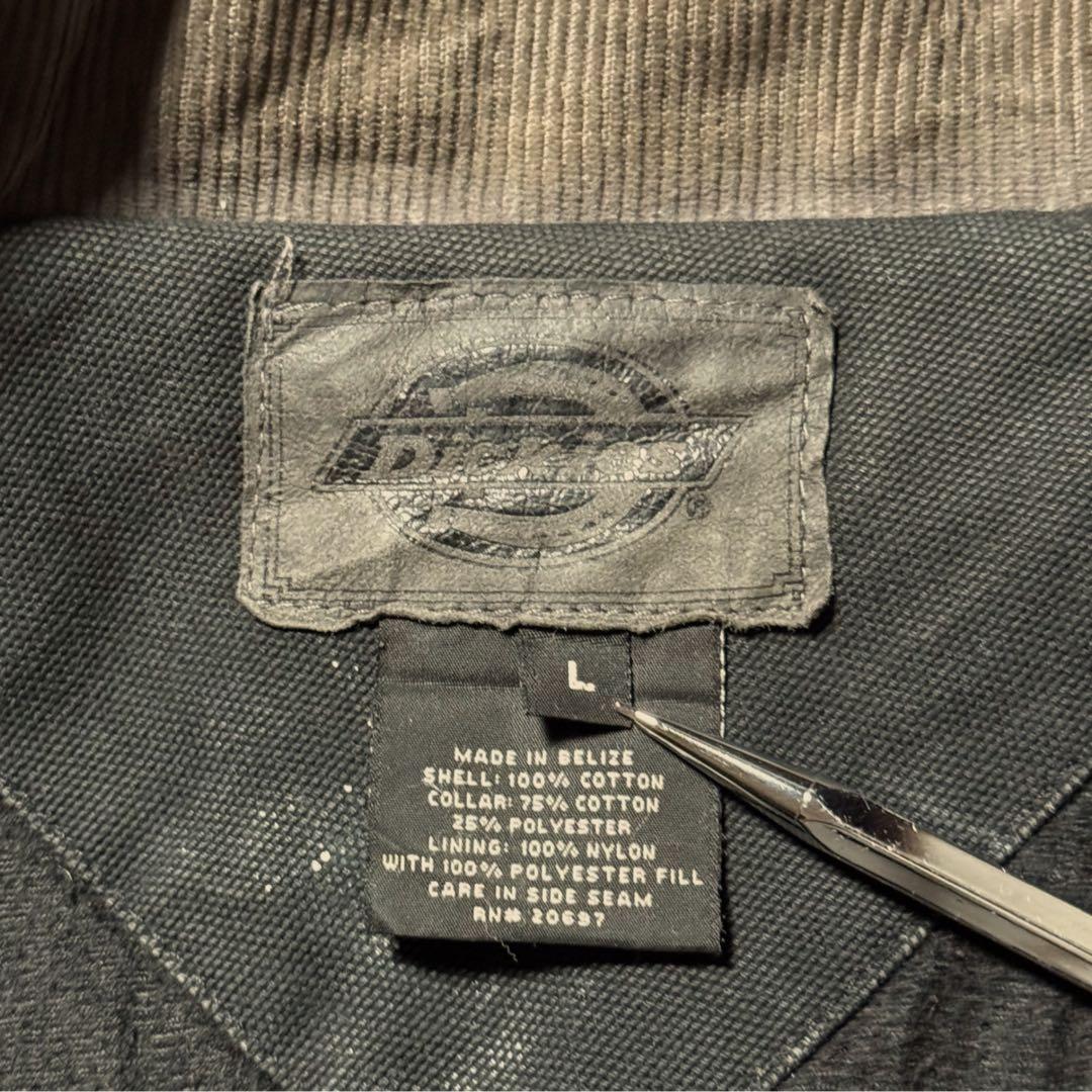 2187古着00年代Dickiesダック地カバーオール雰囲気系鬼フェード中綿墨黒