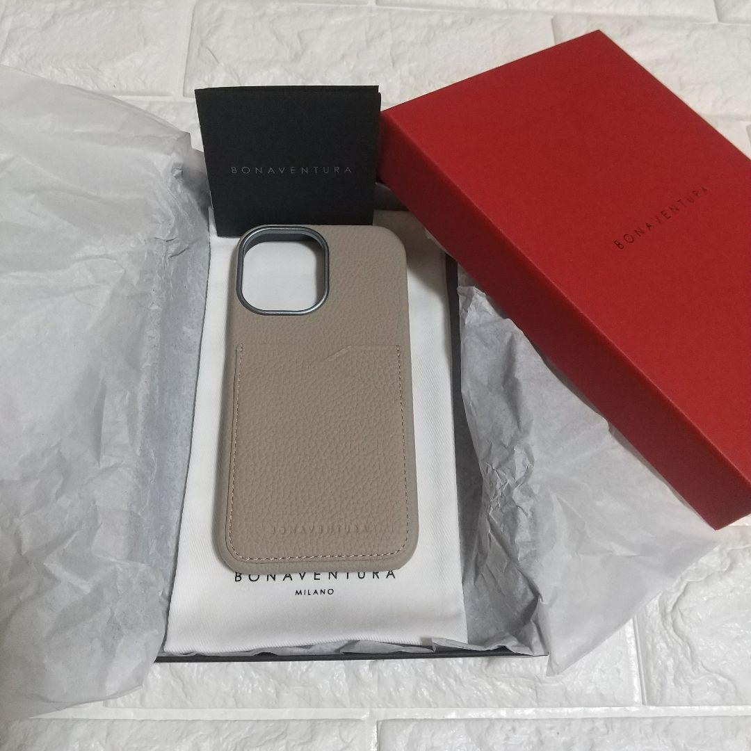 (新品)ボナベンチュラ スマホケース iPhone16 グレージュ