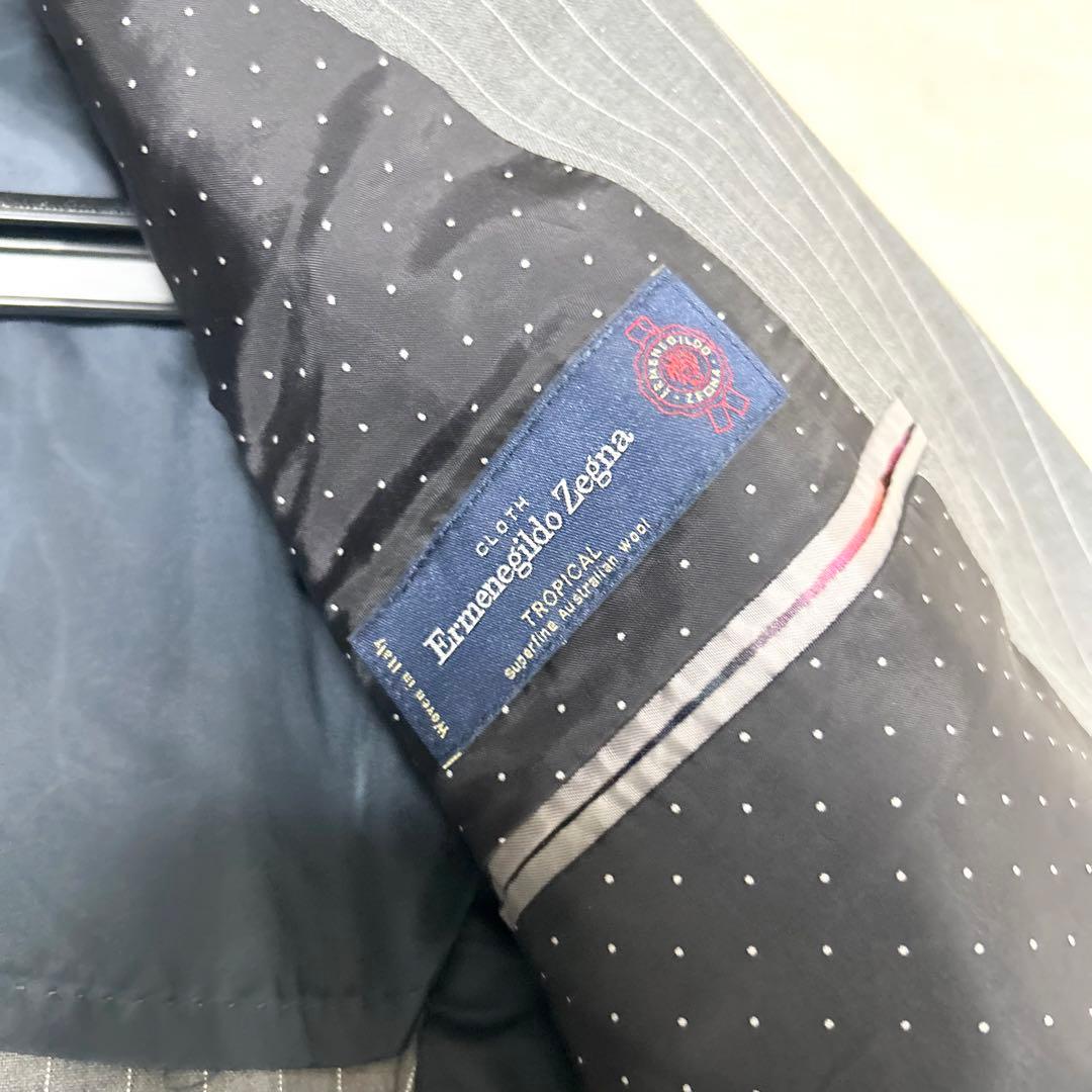 美品　ポールスミス　エルメネジルドゼニア　スーツセットアップ　グレー　ストライプ