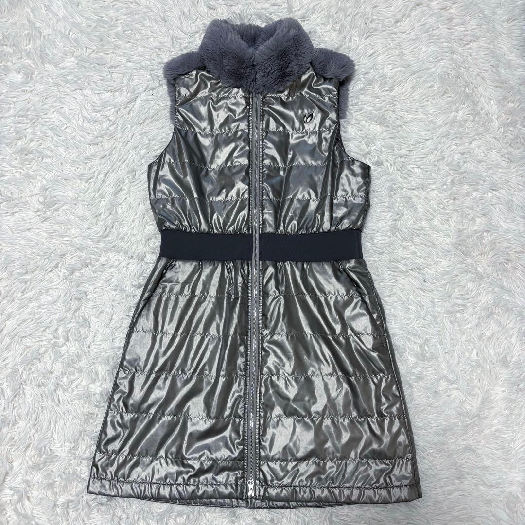 最新 マスターバニーエディション ダウン ワンピース シルバー ファー付き