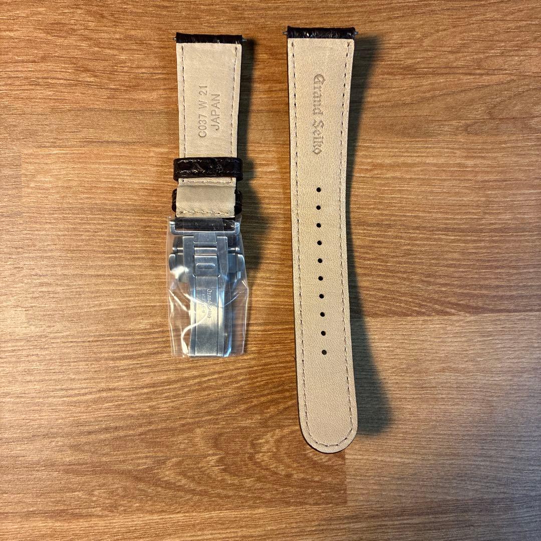 グランドセイコー　21mm 純正レザーベルト　sbgj239
