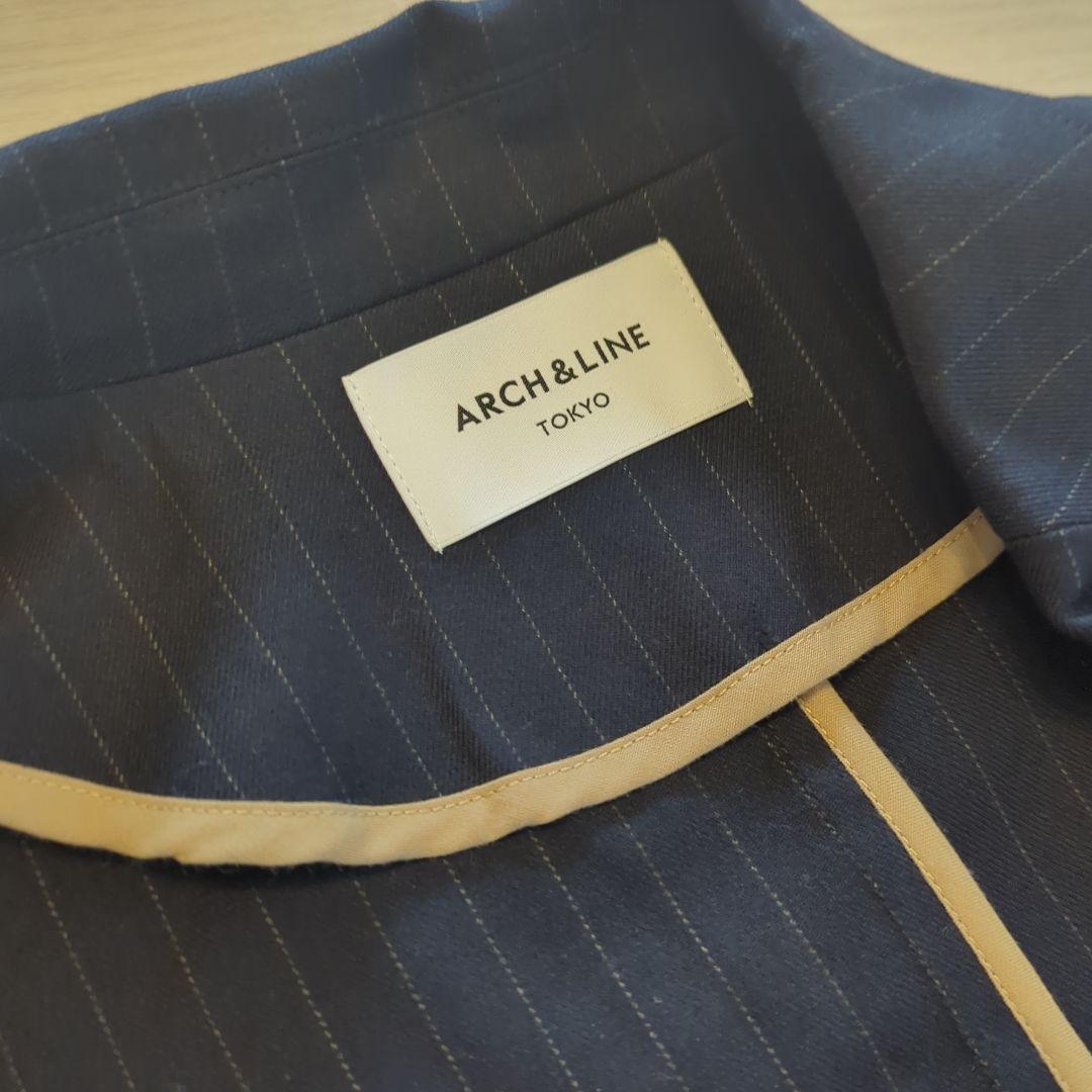 ARCH&LINE ネイビー ストライプスーツ 145-155