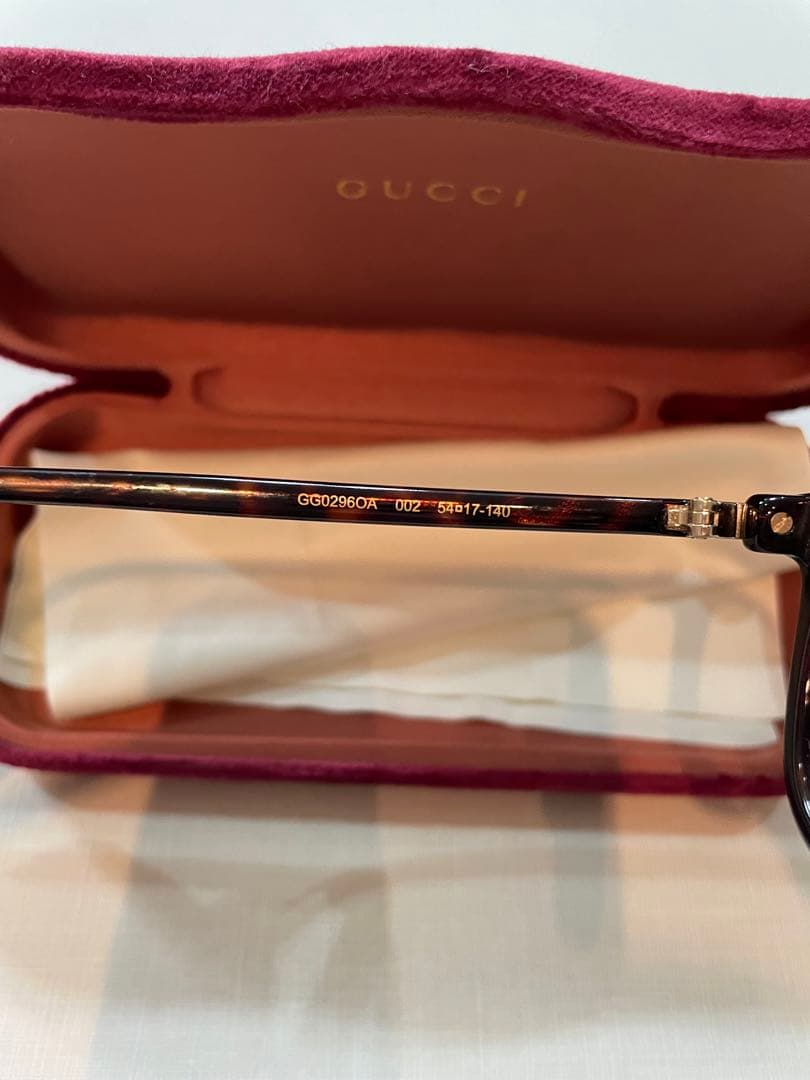 GUCCI グッチ　眼鏡　GG0296OA カラーレンズ入り　パープル系