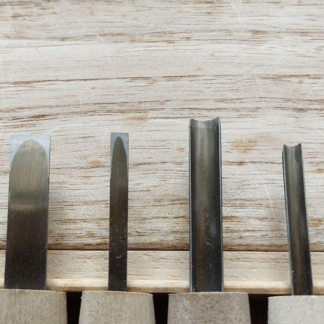 彫勝 高級 彫刻刀 安来青紙 鋼付 本職用 桐箱 7本組