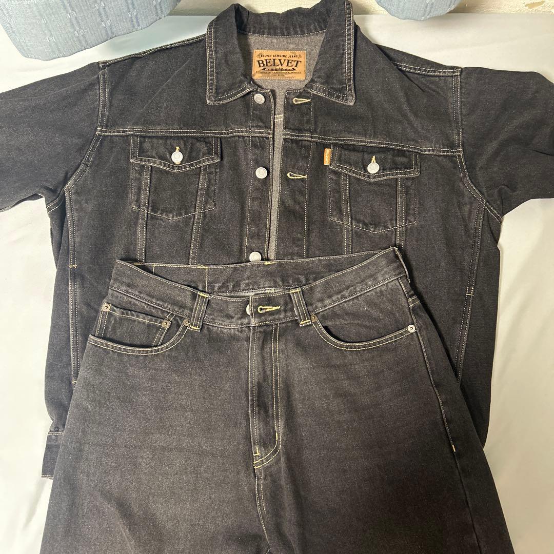 BELVET ダークデニムジャケット＆パンツセット