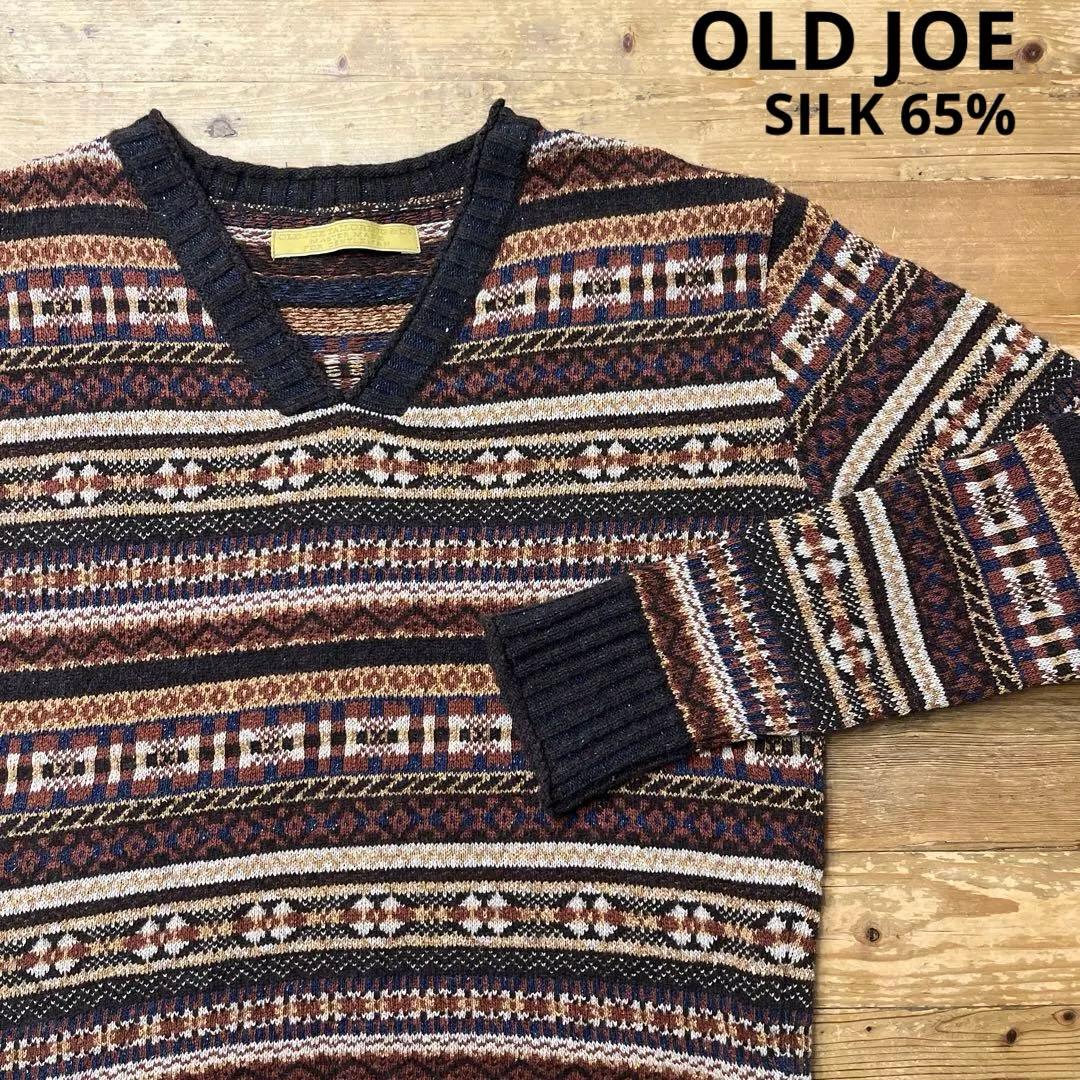 OLD JOE オールドジョー シルクニット セーター 総柄