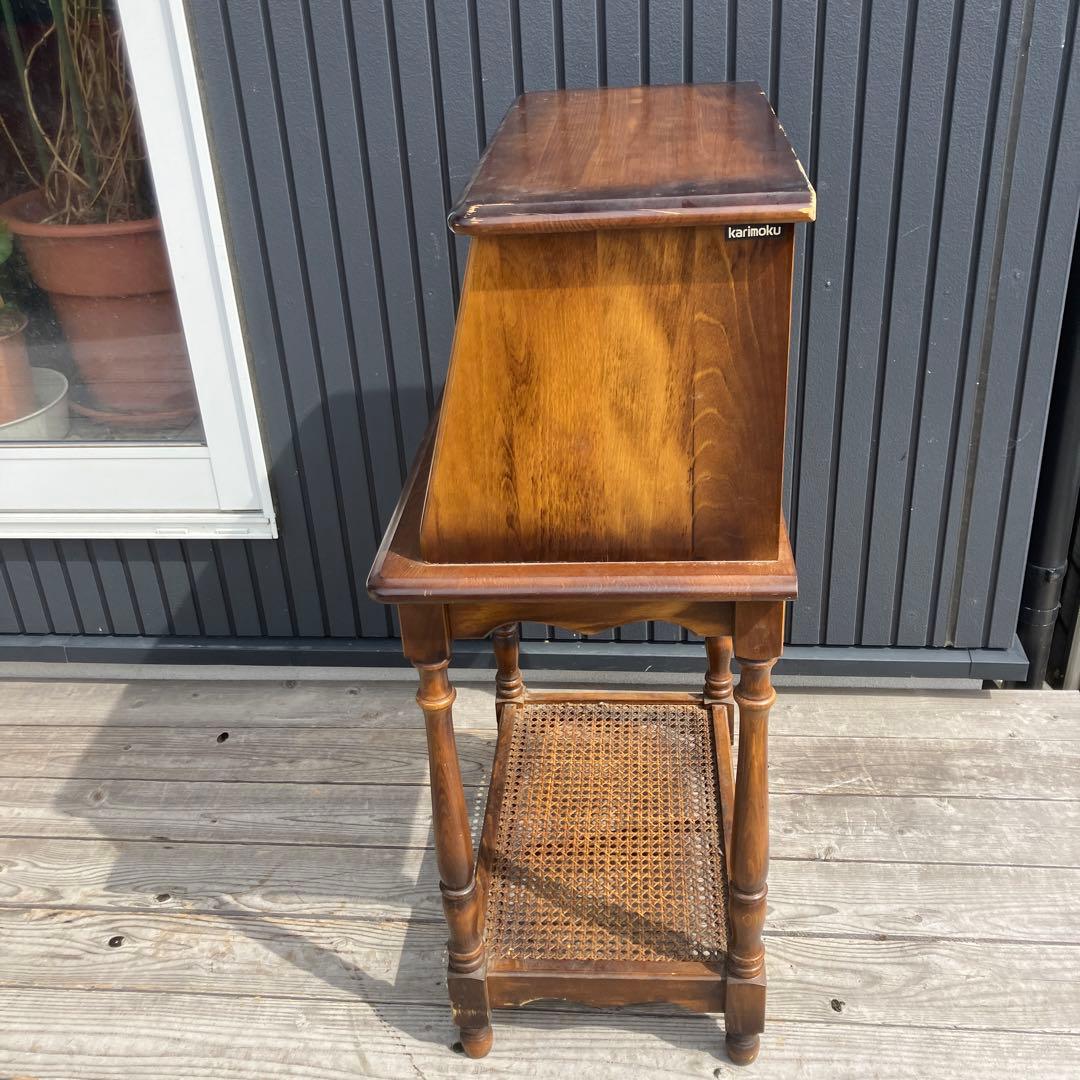 昭和レトロ カリモク コロニアル 木製 ライティングビューロ サイドボード