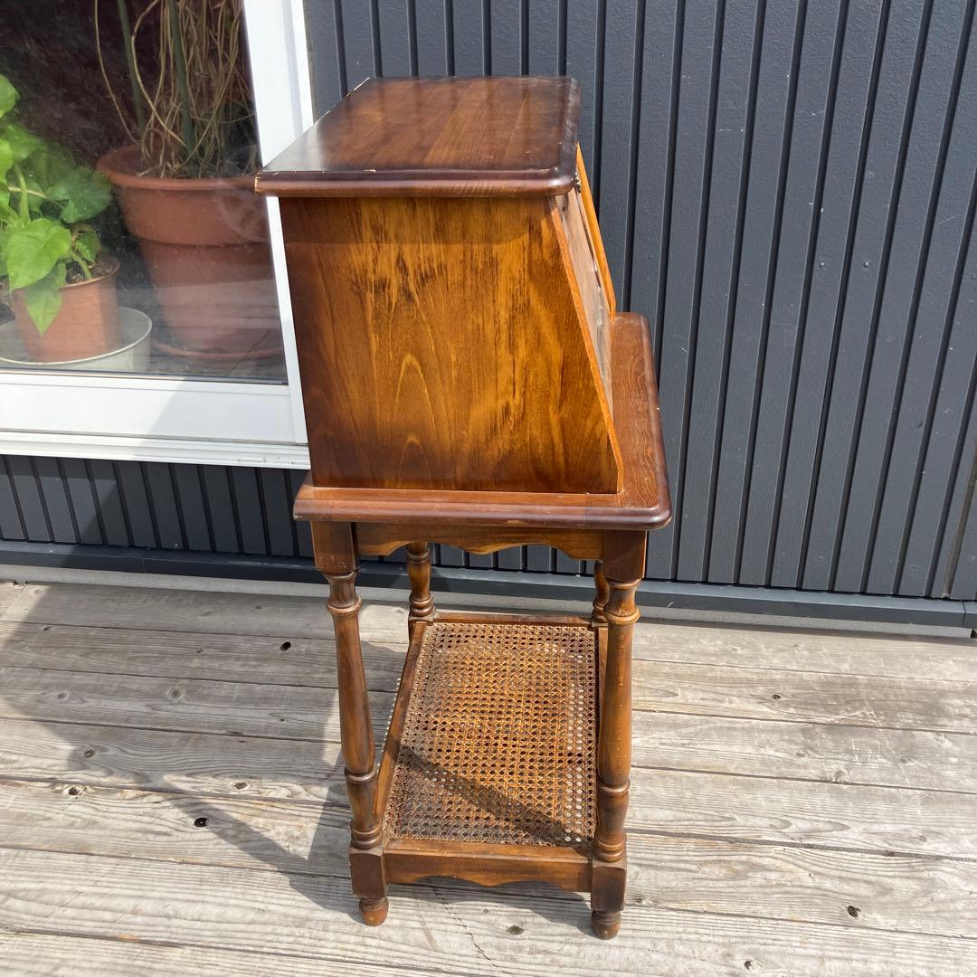 昭和レトロ カリモク コロニアル 木製 ライティングビューロ サイドボード