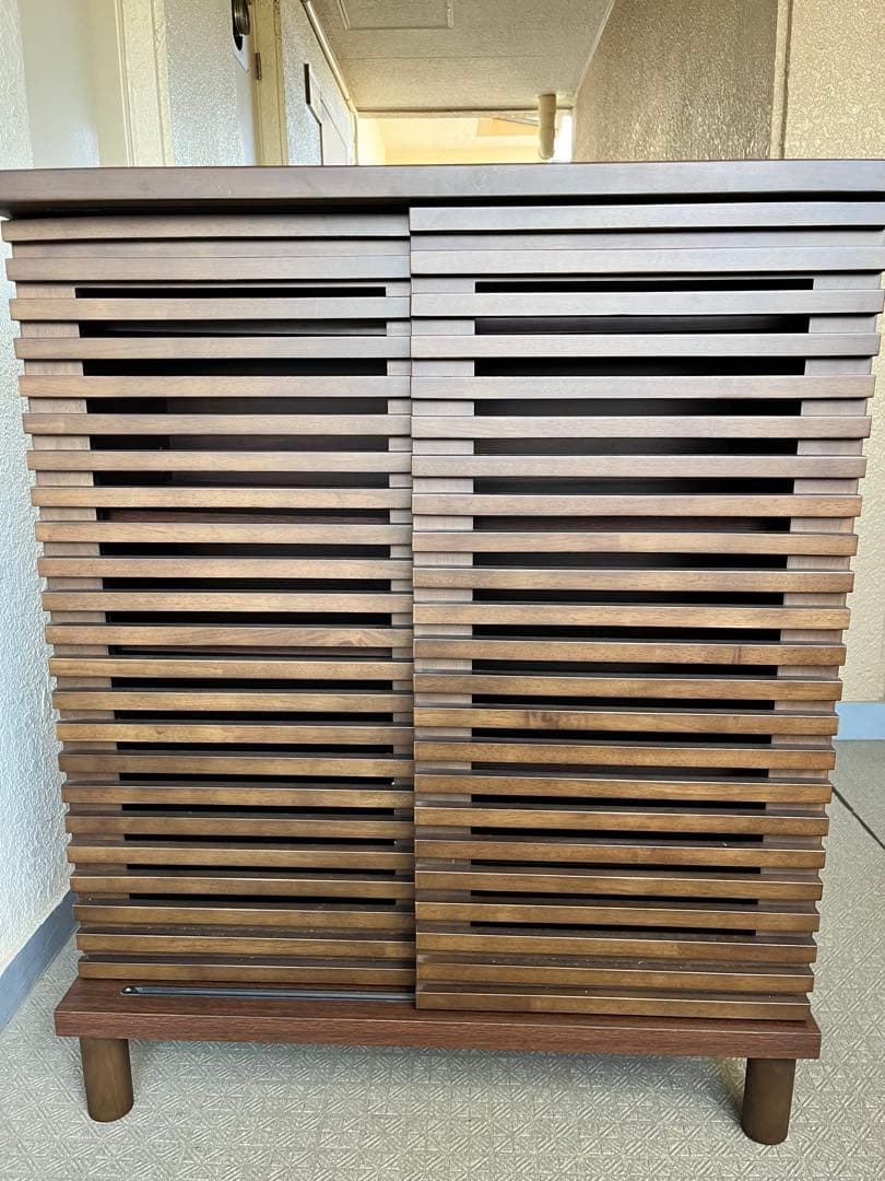 ニトリ　シューズボックス　80cm幅　ブラウン　靴箱　棚　茶色　モミジ