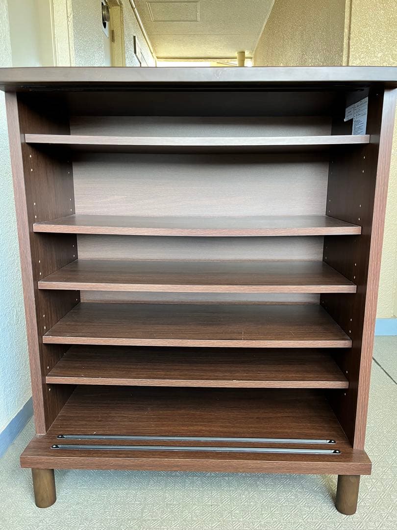 ニトリ　シューズボックス　80cm幅　ブラウン　靴箱　棚　茶色　モミジ