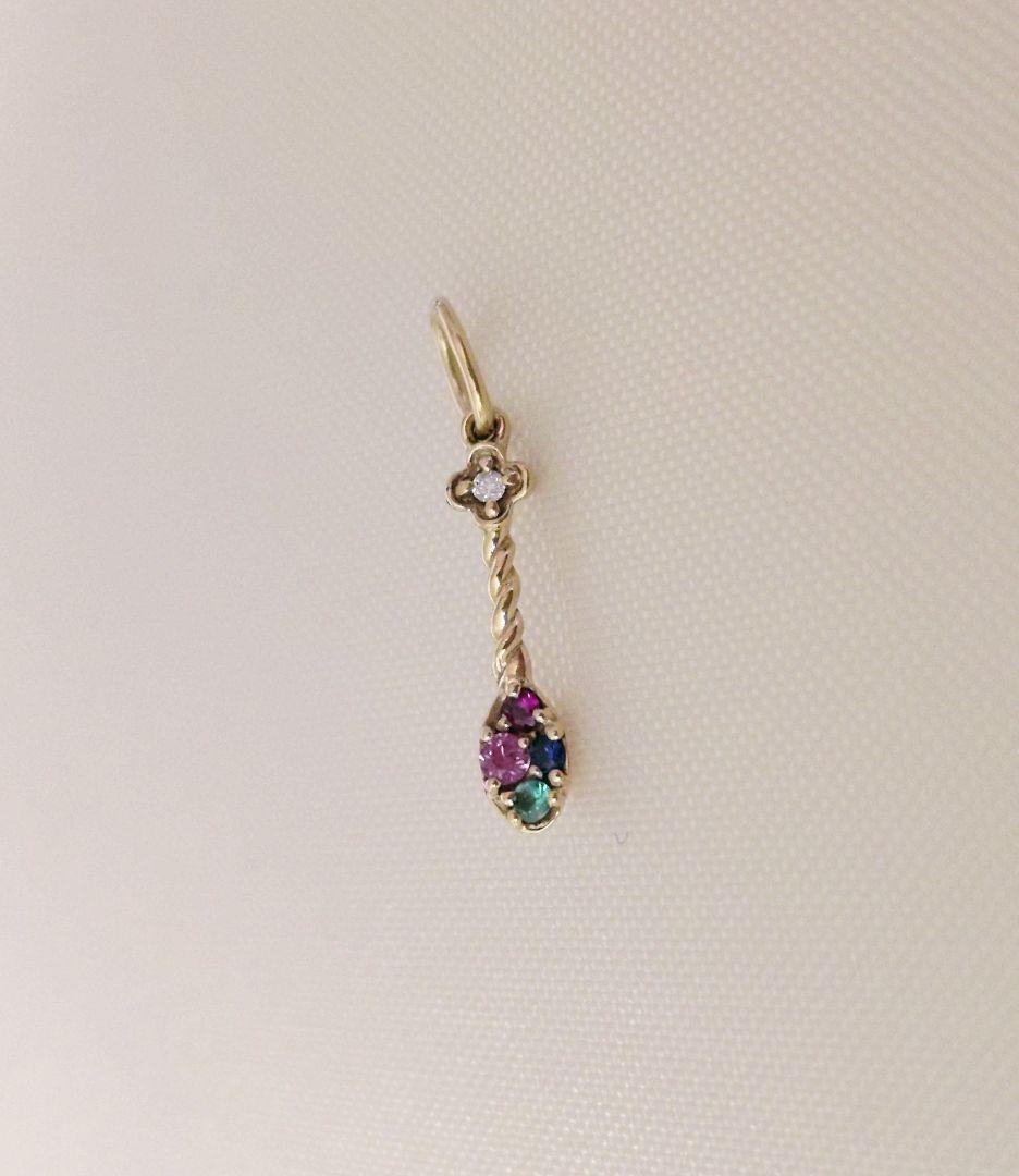 K10 チャーム　スプーン　天然石　アミュレットチャーム