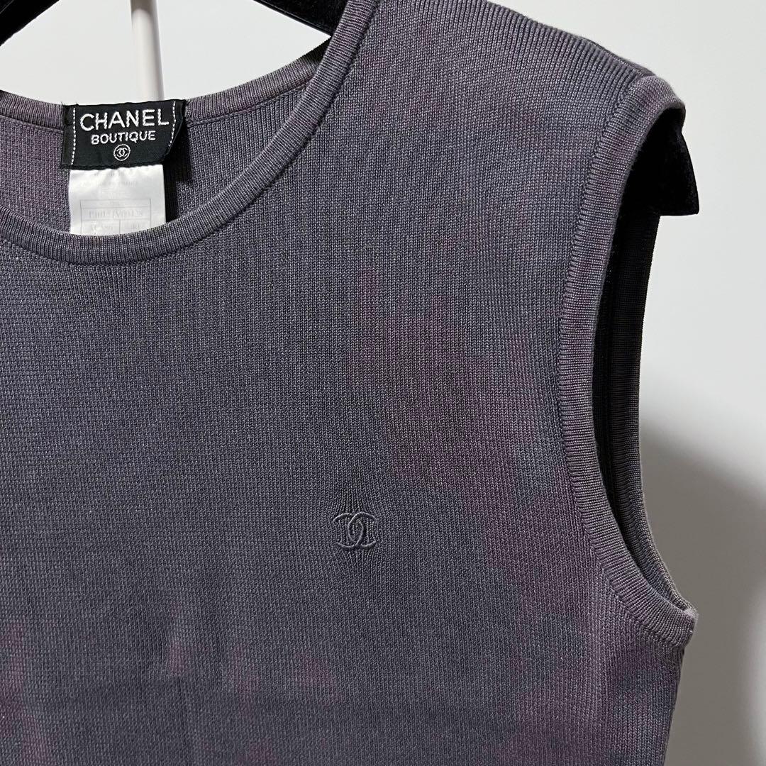 CHANEL 98Cコットン アンサンブル カーディガンタンクトップ