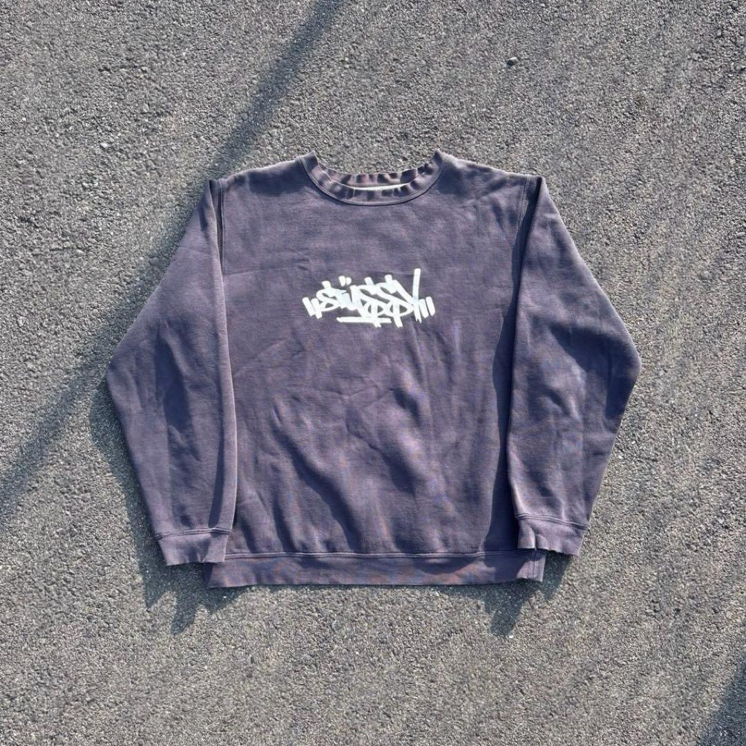 old stussy 90s ビンテージ　スウェット　フェード　　ボロ　シンプル