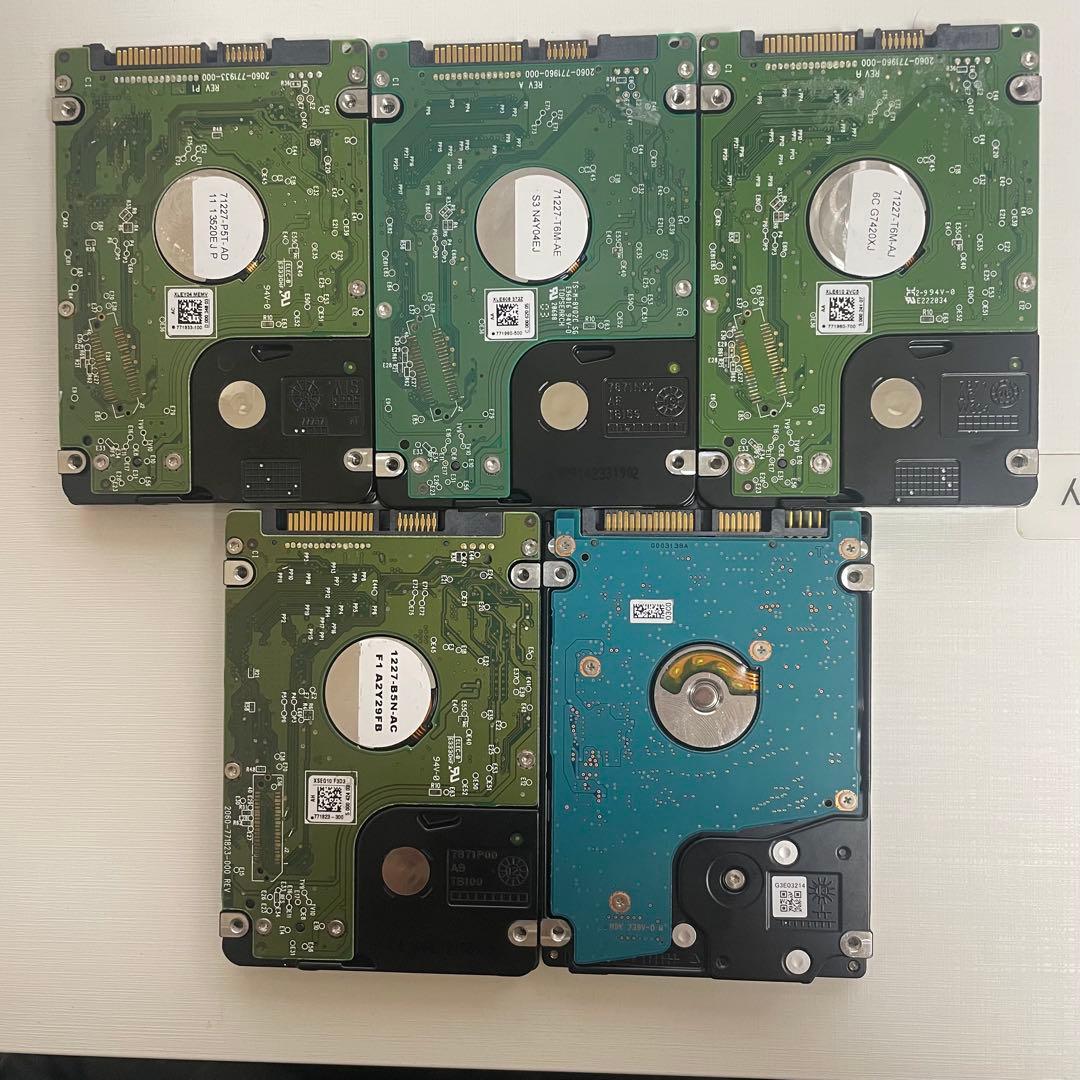 2.5インチ内蔵型HDD 1000GB×5個　正常動作品