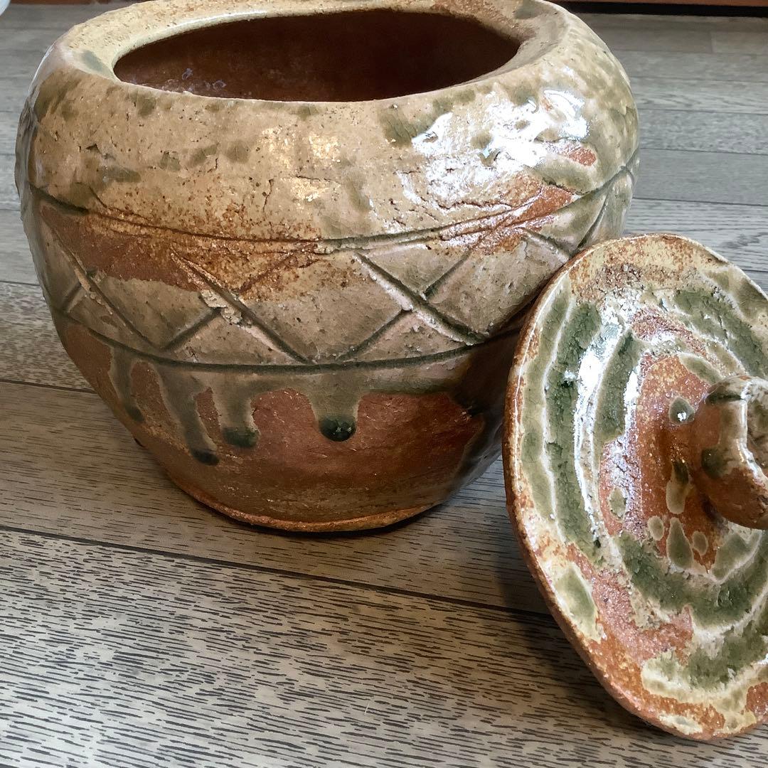 【茶道具】奥田英山　信楽鬼桶水指