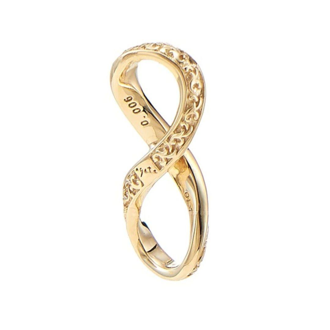 agete　アガット　K10　インフィニティ&リボン　チャーム　鏡リュウジ