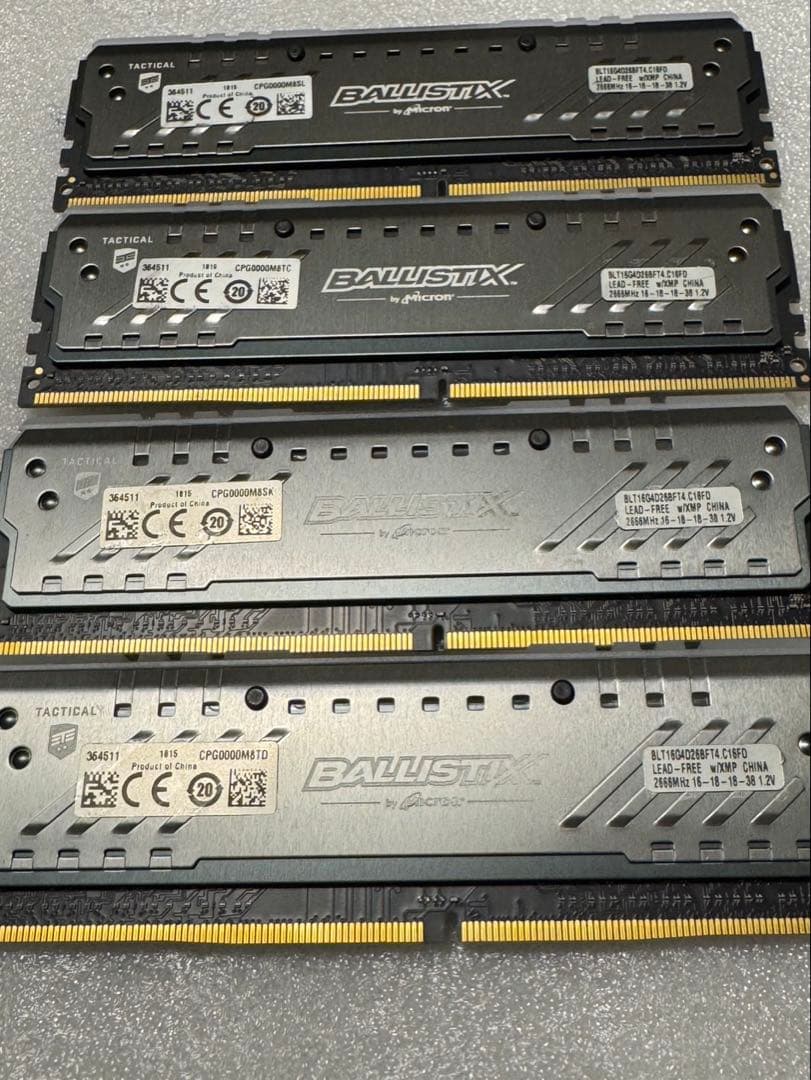 BALLISTIX DDR4PC4 RGB 16GB×4枚64GB チェックOK