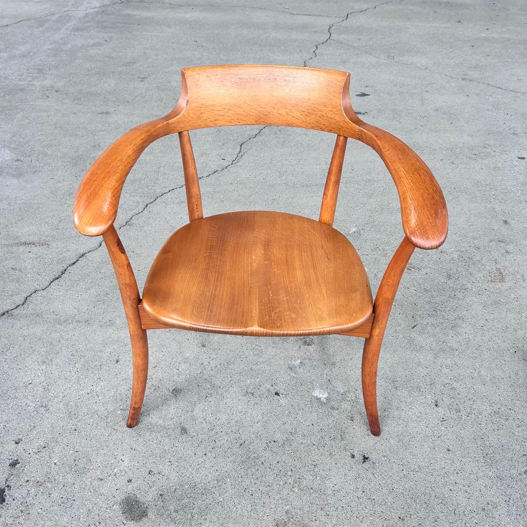 飛騨産業 キツツキ クレセント オーク無垢材 ダイニングチェア　北欧風　割れあり