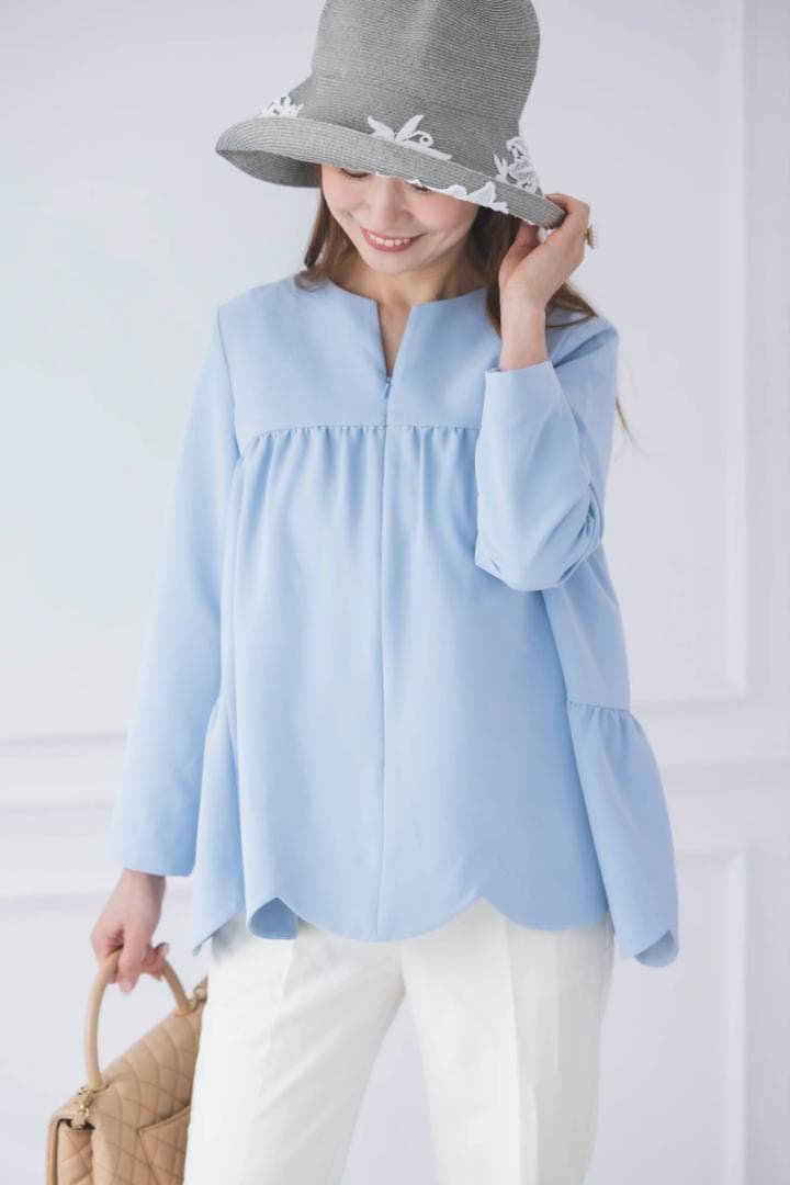 ビンナビ bitnabi 美人トップス長袖（ブルー）授乳服 新品