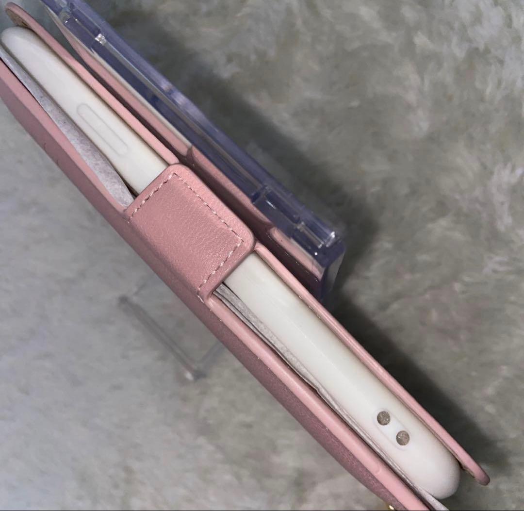 iPhone11用手帳型ケース アプリコットピンク