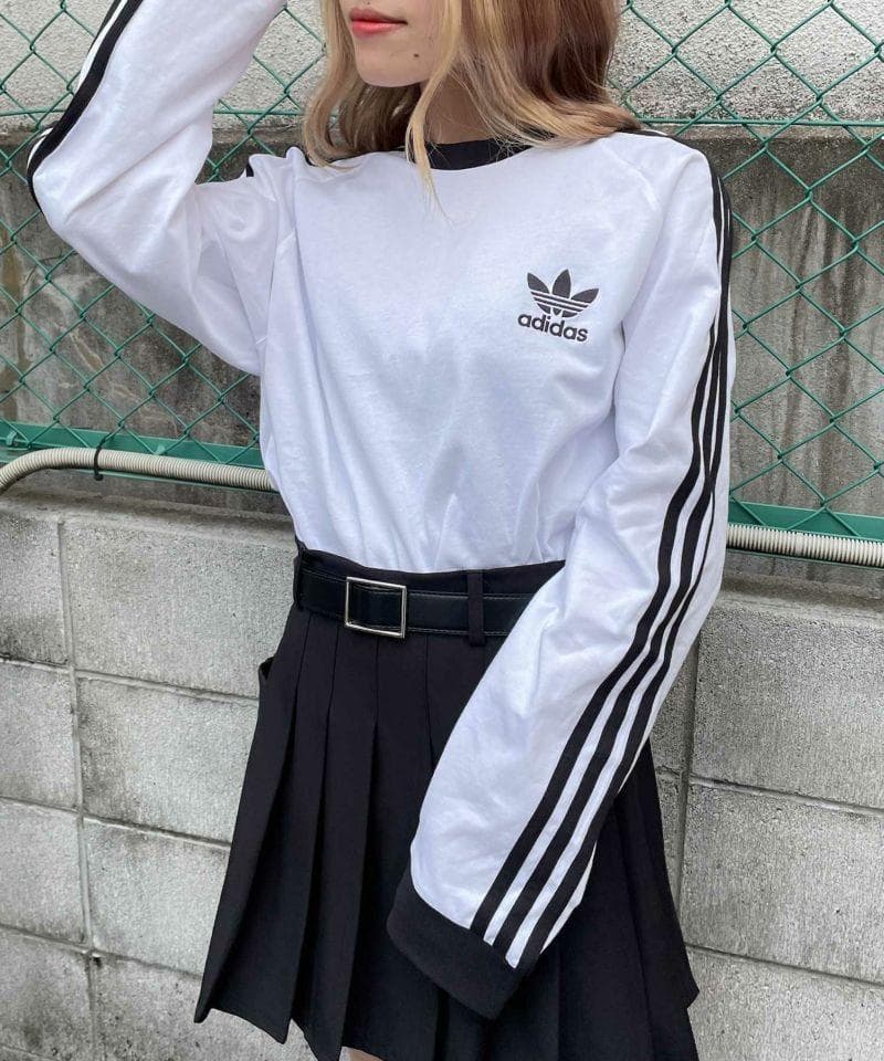 アディダス ロンT Mサイズ 長袖 Tシャツ スリーストライプス 白