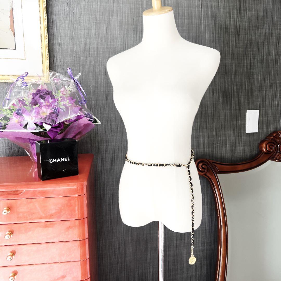 美品　CHANEL シャネル　チェーン　ベルト　ヴィンテージ　本革　レザー