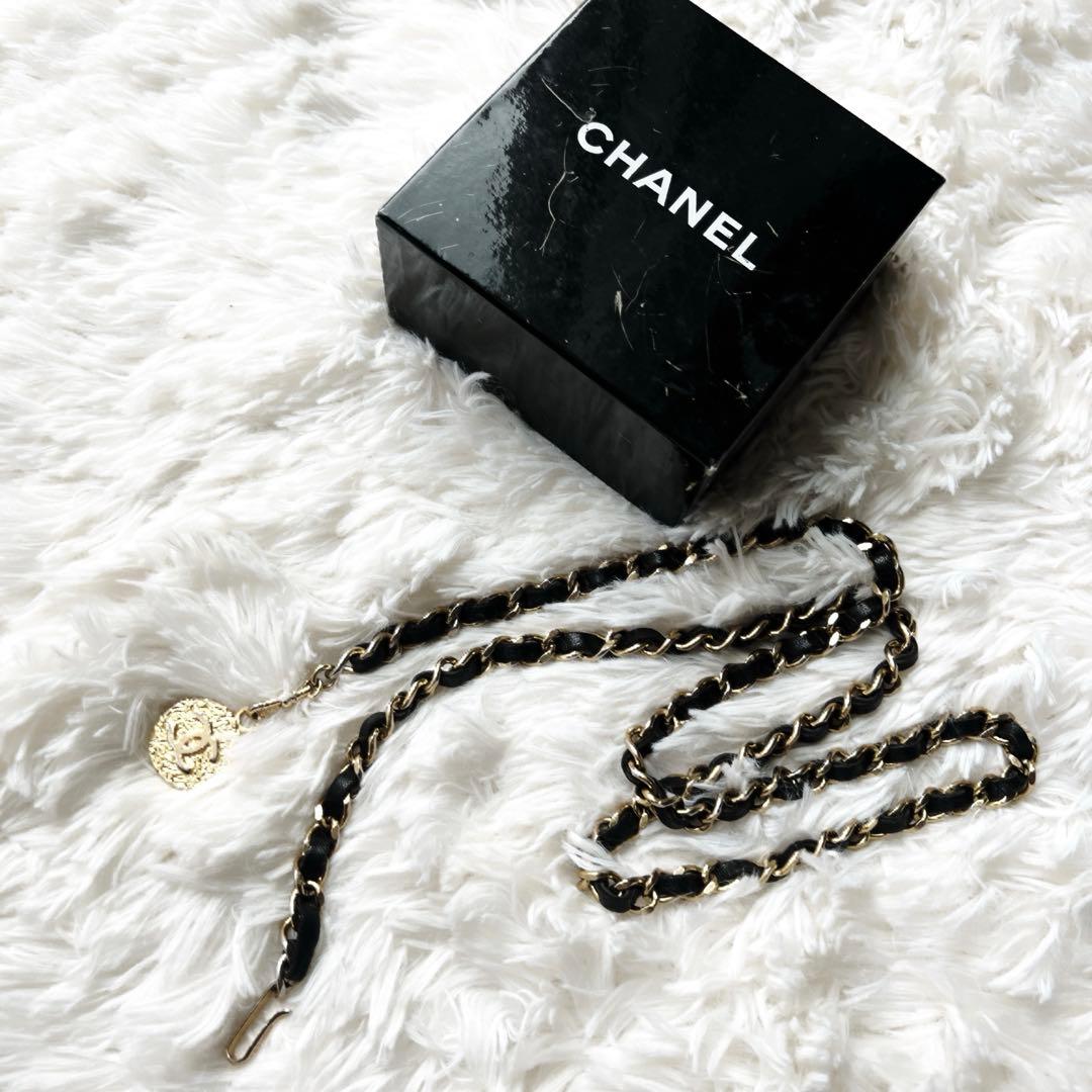 美品　CHANEL シャネル　チェーン　ベルト　ヴィンテージ　本革　レザー