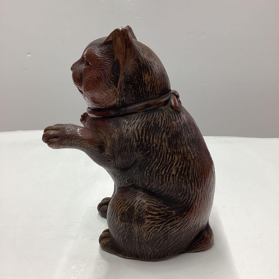 備前焼　招き猫　　(少し古い時代) ［匿名便］