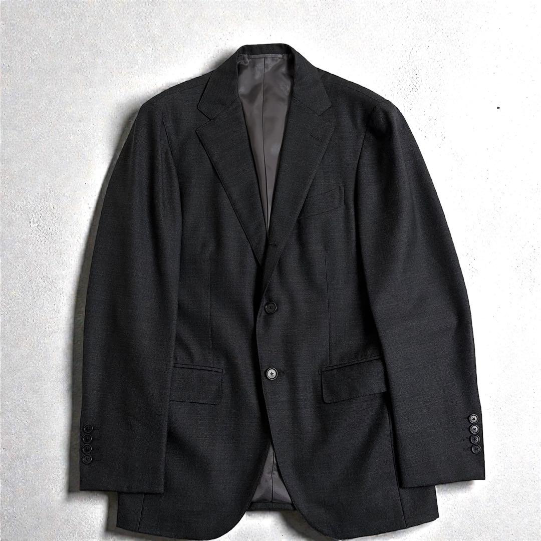 美品 ビームスエフ 最高級仕立て スーツ セットアップ チャコールグレー 46