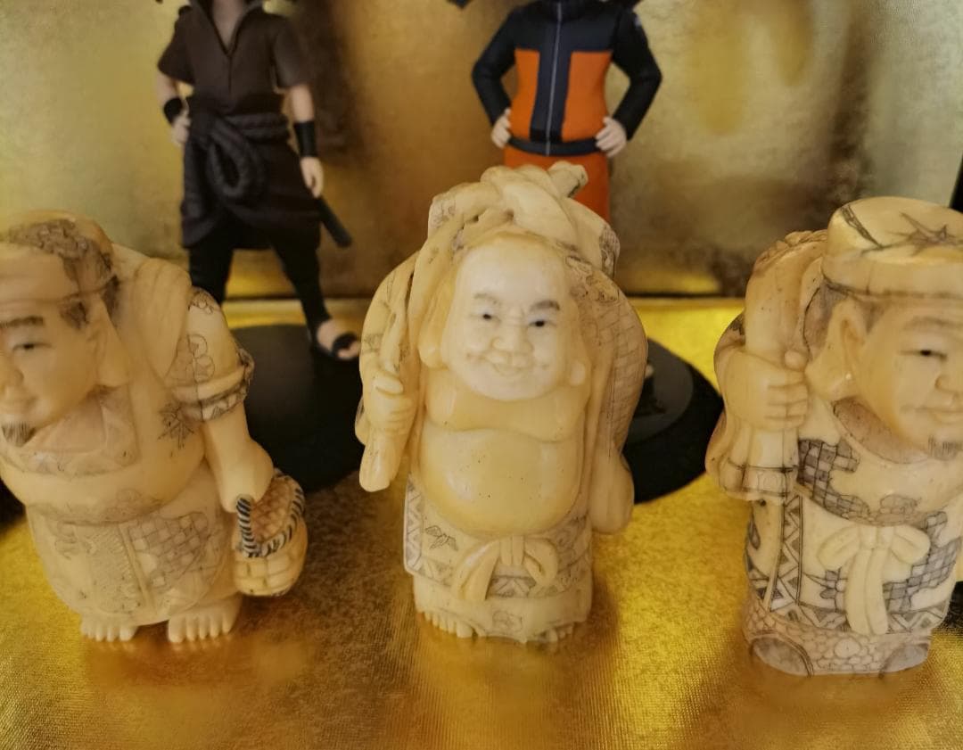 七福神 象牙调 在銘 古美術 骨董 根付