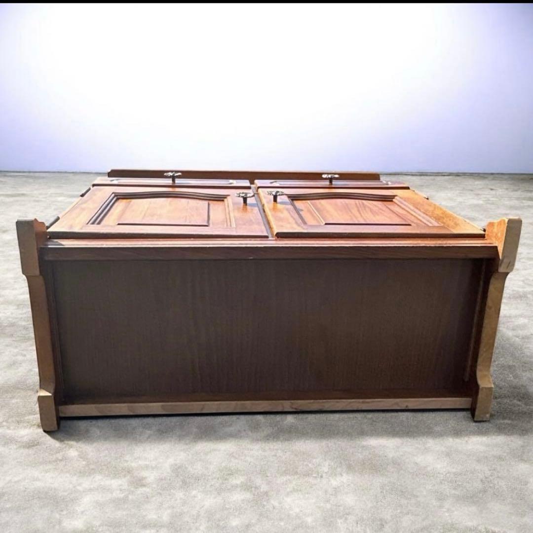 80sカリモク コロニアル観音扉 カントリーキャビネット電話台 ブラウン