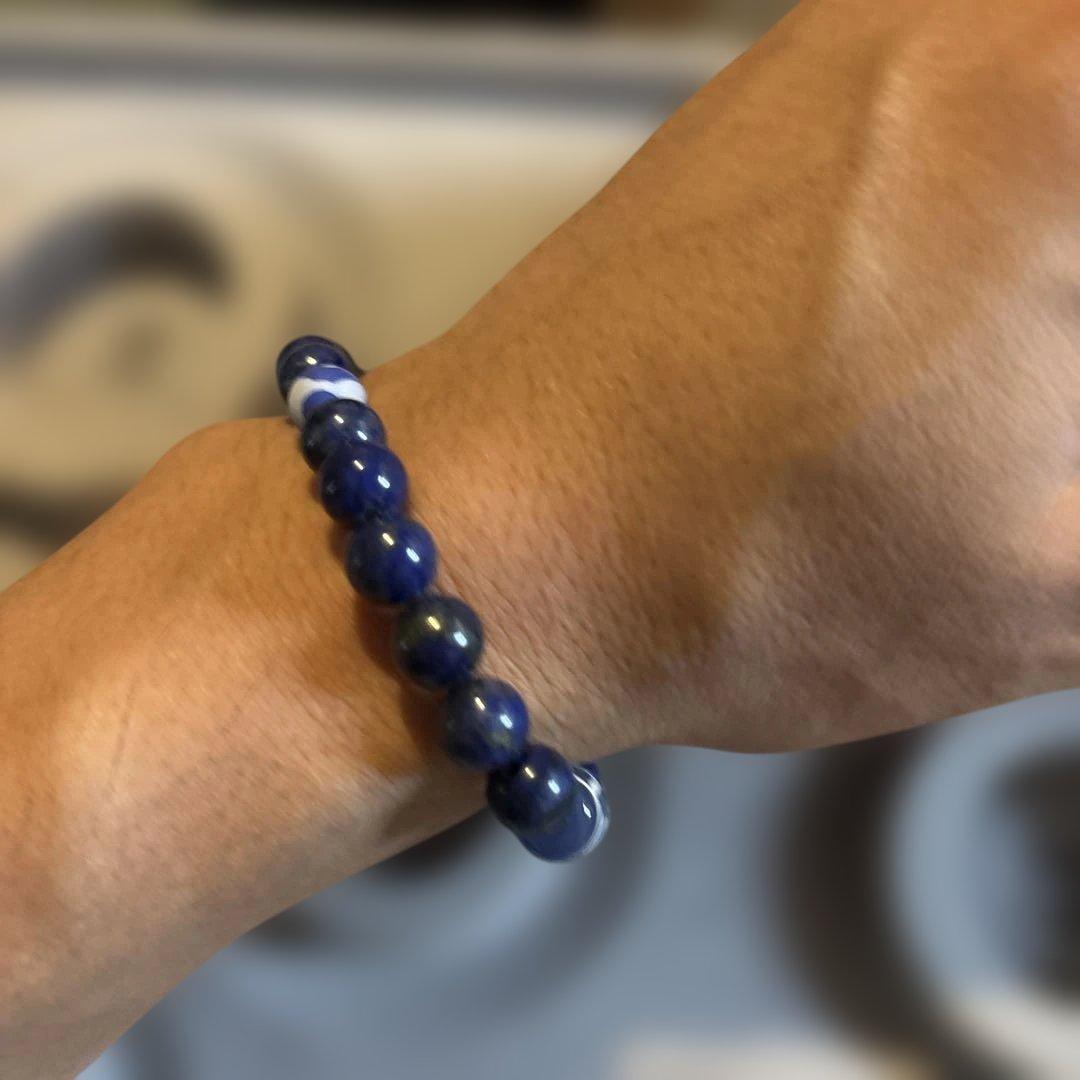 すごいパワーが入ってくる！九眼天珠と青玉髄天珠のブレスレット！