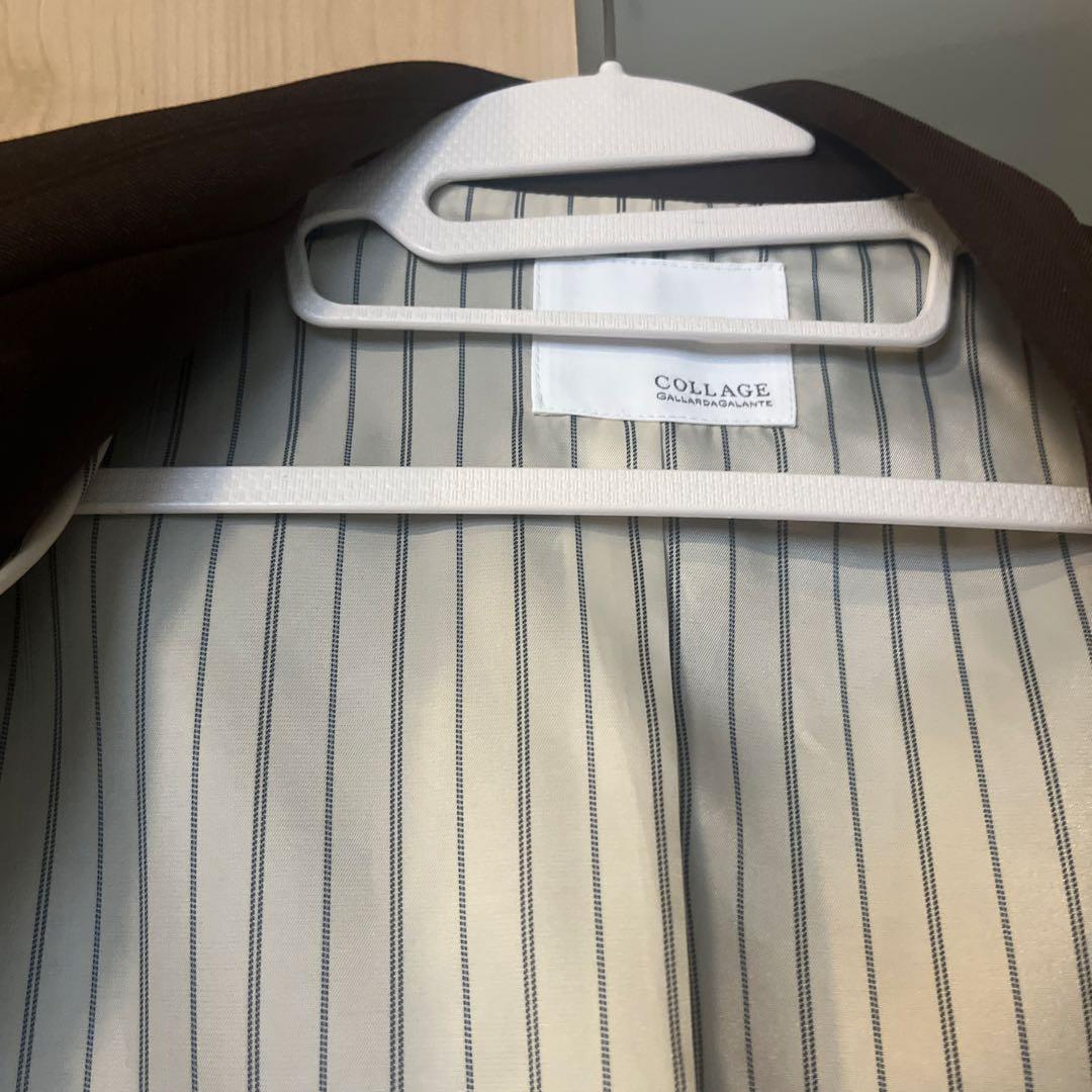 ウールライクダブルジャケット　ブラウン