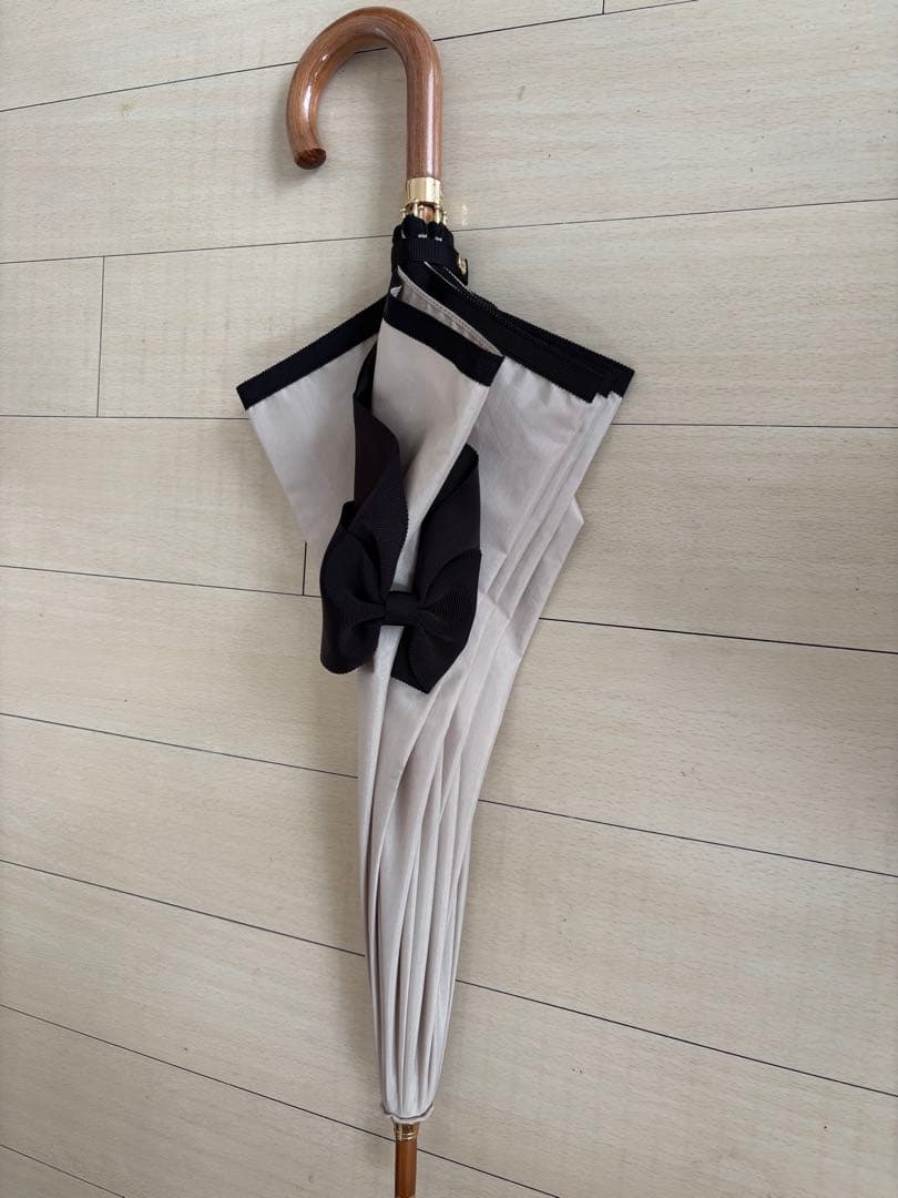 希少　Athena New York ベージュ×ブラック長傘