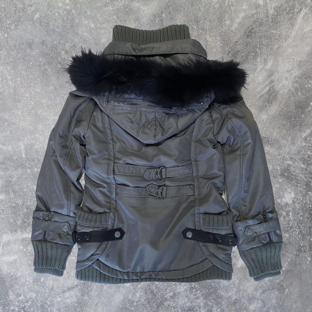 00s モッズコート リアルファー 光沢 平成 ギャル y2k グランジ