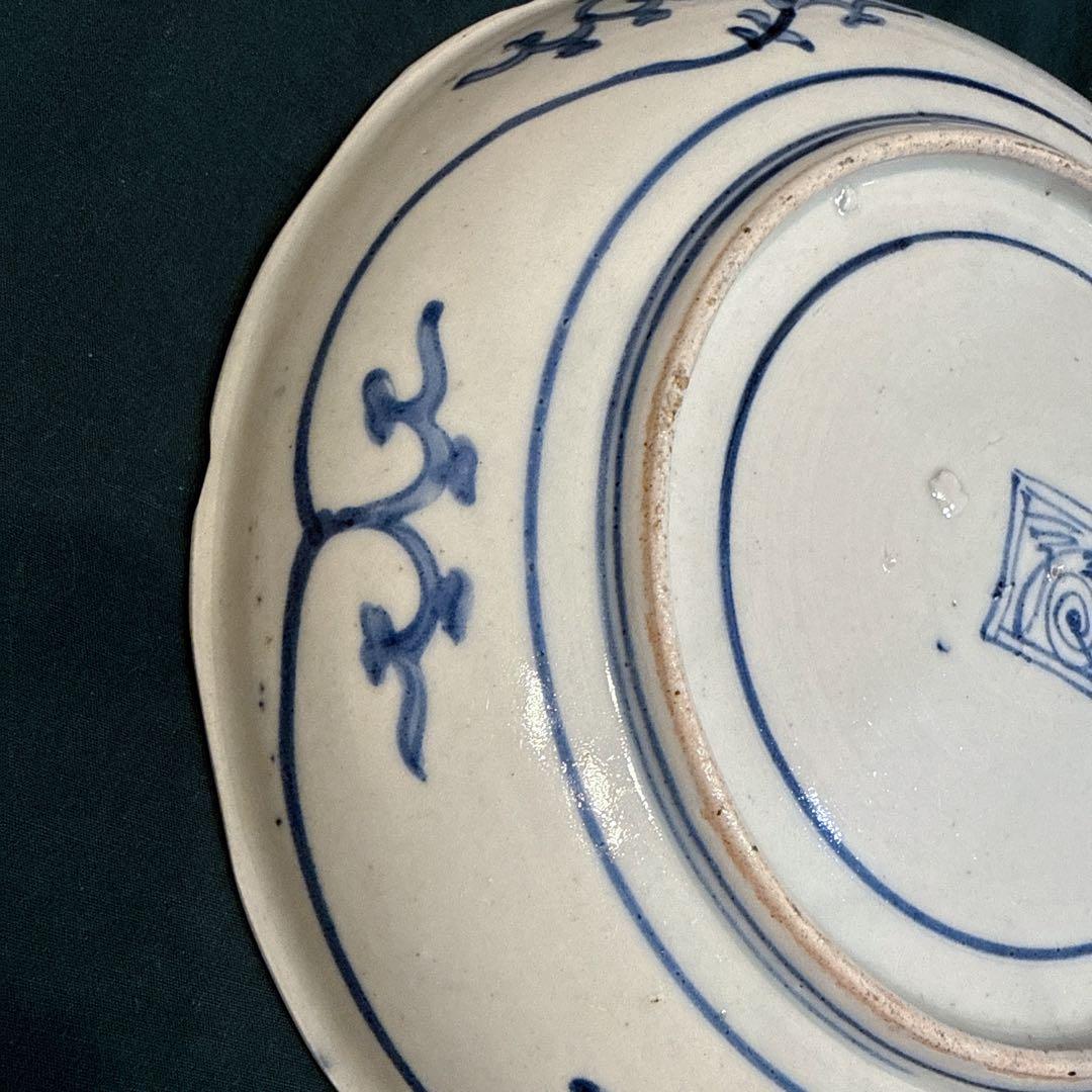 古伊万里　染付　総花唐草　8寸皿