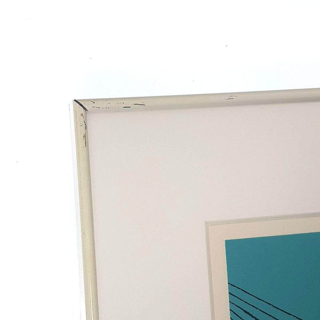 柳原良平 横浜ベイブリッジを通過するQE2 リトグラフ