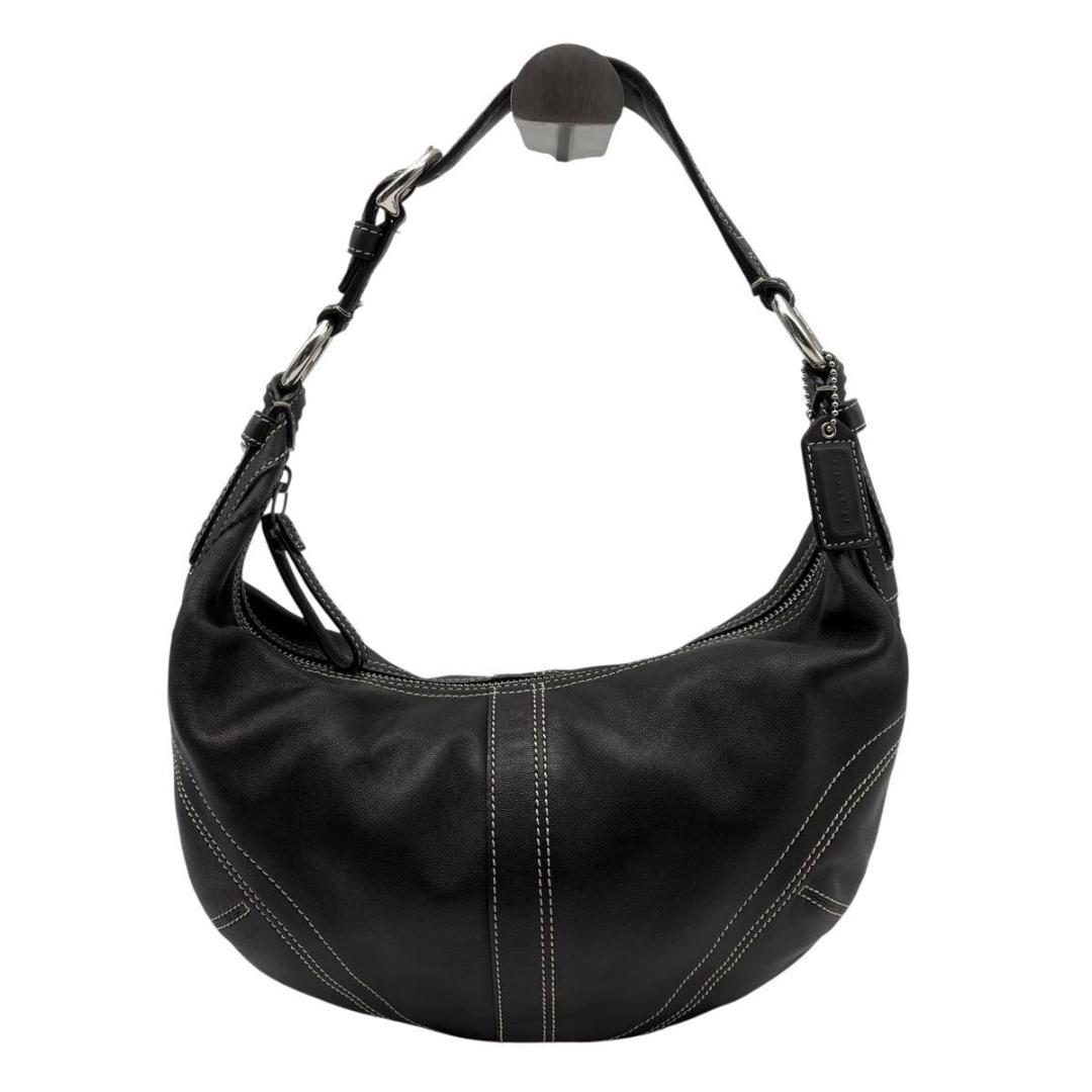 COACH コーチ ショルダーバッグ ワンショルダー　ホーボー レザー　ブラック