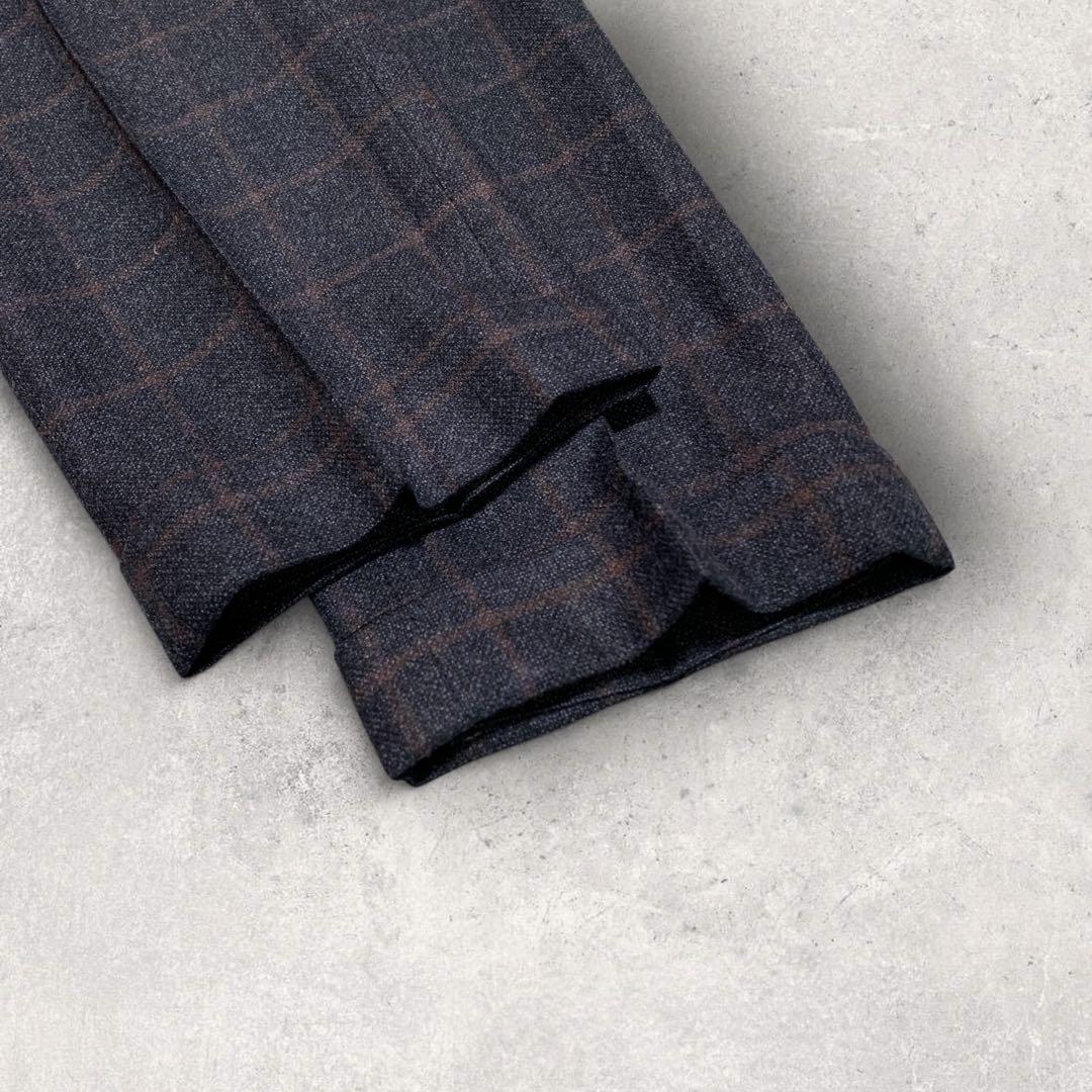 ONLY セットアップシングルスーツ REDA生地 チェック柄 ネイビー