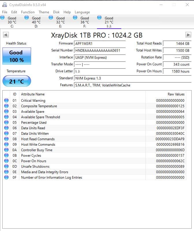 内蔵型SSD XrayDisk 1TB Pro PCIe Gen3 X4 NVMe SSD