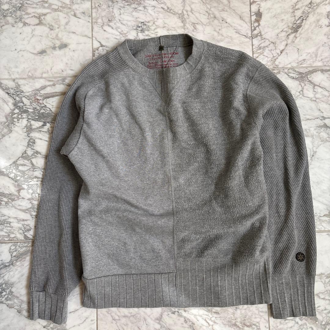 ナイジェルケーボン グレー スウェット アーミークルー