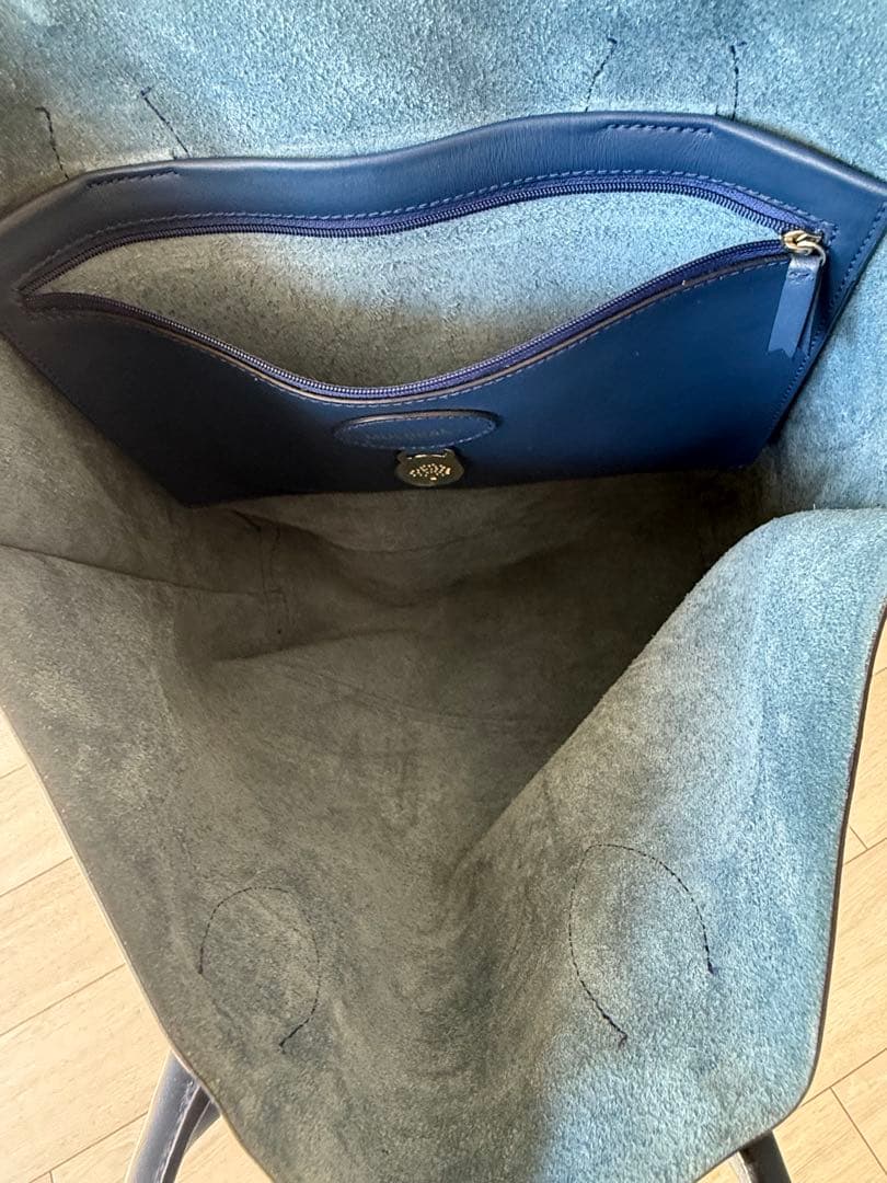 マルベリー ブルー レザートートバッグ