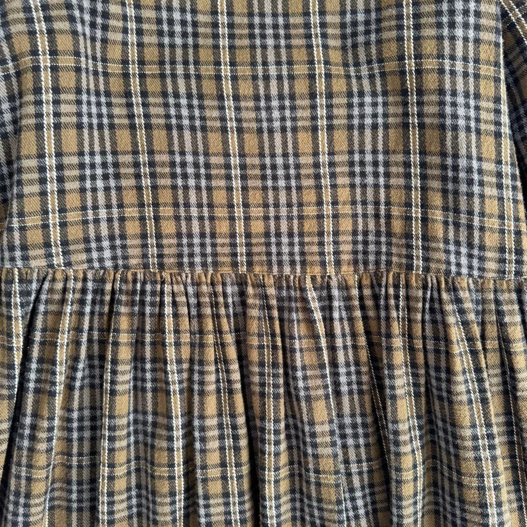 【ピンクハウス 】パフスリーブ　ワンピース チェック ネル素材 フリル　ガーリー