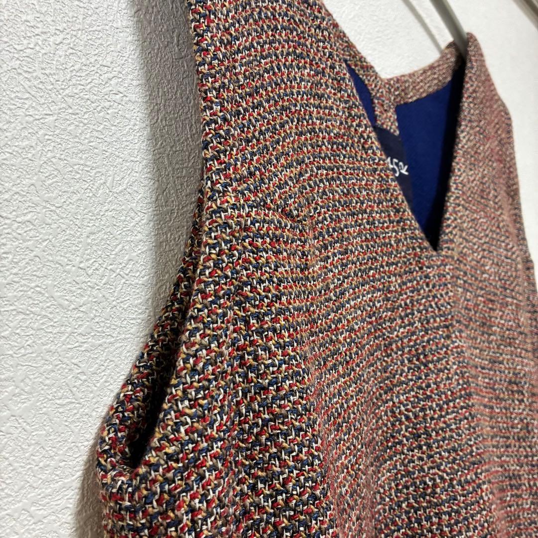 【45R】アーミッシュツイードワンピース Aライン ウール ジャンパースカート