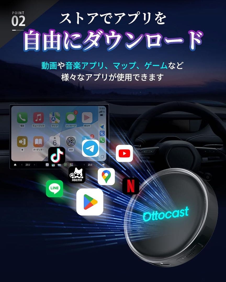 新品 Ottocast P3 Pro AIカープレイBox リモコン付 [ND]