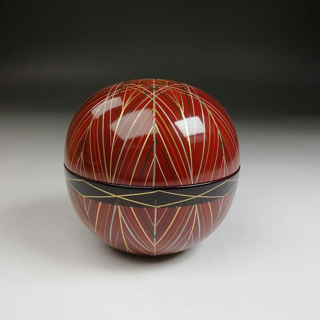 Ｔ９３１　棗　『手まり　棗』『中出光峰 作』　共箱　茶道具