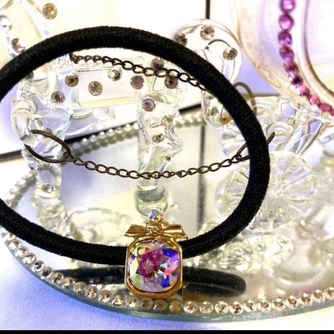 みなくるさま❤️スワロフスキー　スカーフ留め　ヘアゴム❣️ バンスクリップ