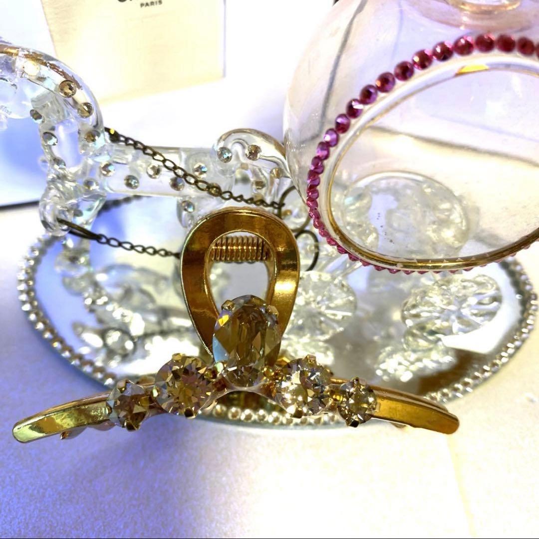 みなくるさま❤️スワロフスキー　スカーフ留め　ヘアゴム❣️ バンスクリップ