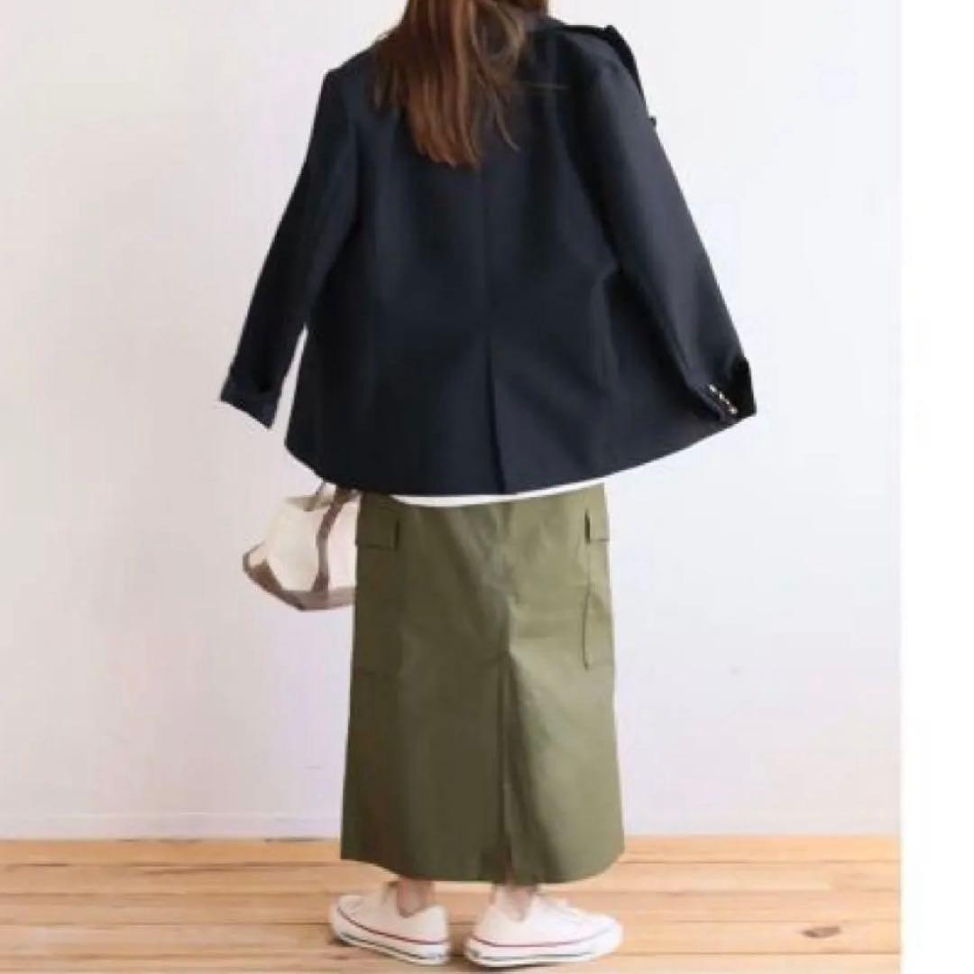 美品　ジャーナルスタンダードレリューム　ギャバネイビーブレザー　ネイビー　38